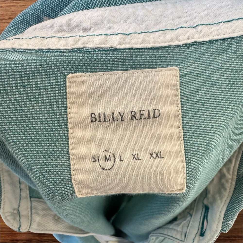 Billy Reid Pensacola Polo Blue Men's Size Medium Organic Cotton - Picture 7 of 7